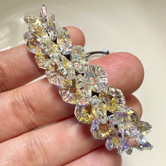 Dazzling AB Austrian Crystal Bracelet, 3 Layer Bracelet 14 + 3 inch #P5 - Picture 6 of 7